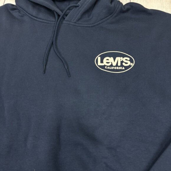 Levis Mens Navy Blue -XL Relaxed Fit Hoodie Cotton/Polyester - Picture 7 of 10